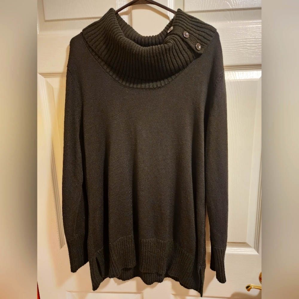 L black wide turtleneck sweater by New York and Company